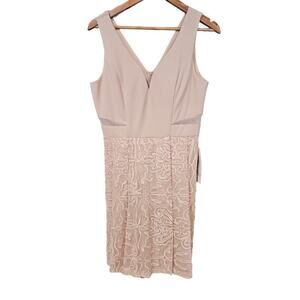 Simply Soutache Lace Mini Dress Pink Size L NWT